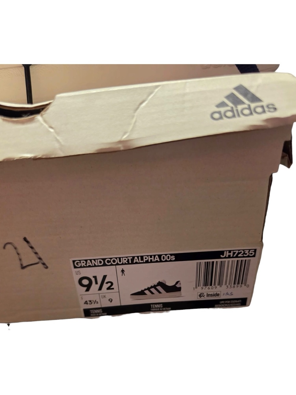 adidas Black and White Grand Court Alpha 00s Shoe Box Label - Picture 6 of 6